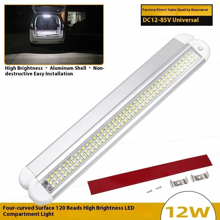 Super bright LED reading light three rows of 120 beads aluminium case for truck or car interior