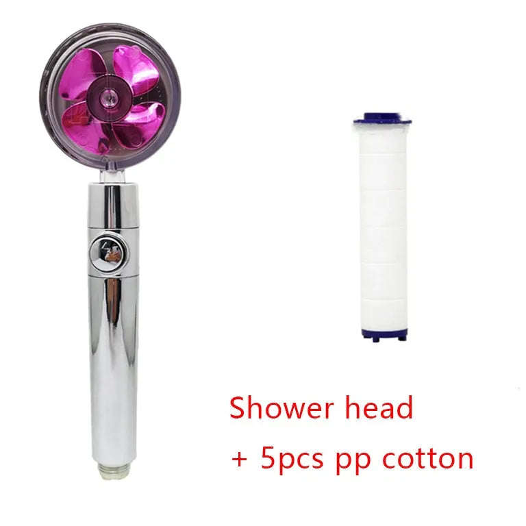 ABS water saving shower head with round head, chrome alloy finish, and 360-degree rotating joint