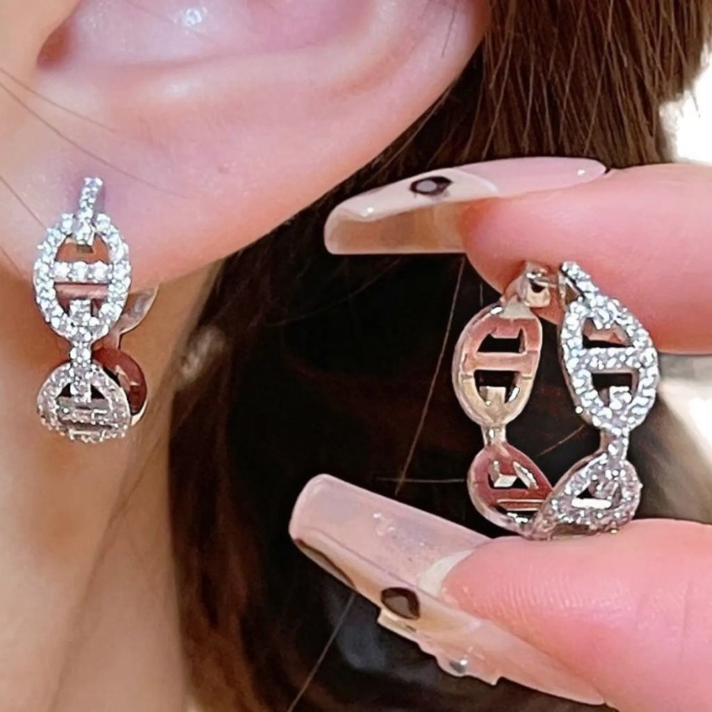 Women's electroplated casual earrings with thick gold plating in silver, gold and rose gold colour options