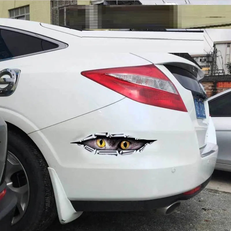 3D tiger eye and eagle eye car bumper sticker on vehicle door, 10x35 cm PVC material