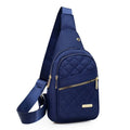 Oxford cloth crossbody sports chest bag with plaid pattern in multiple colour options