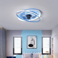 Modern blue children's bedroom chandelier with remote control and ceiling fan