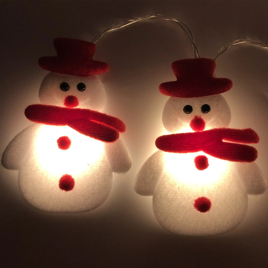 Christmas LED string lights with snowman decorations in warm white, available in 1.65m and 3m lengths