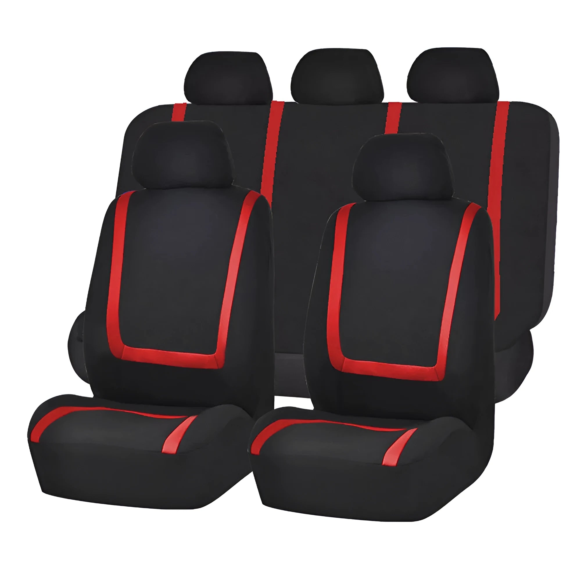 Fully enclosed universal car seat cover set in fabric material showing complete seat protection