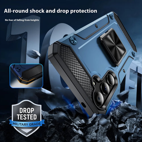 Anti drop magnetic rotating wristband phone case for Samsung A05S A15 A24 A25 A35 A55 in black