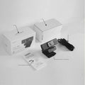 Black USB web camera with magnetic privacy cover on a 1.7 metre cable for 4K video conferencing.