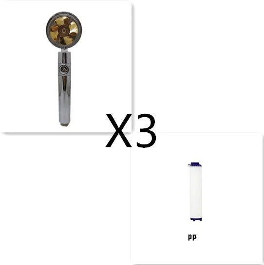 ABS water saving shower head with round head, chrome alloy finish, and 360-degree rotating joint
