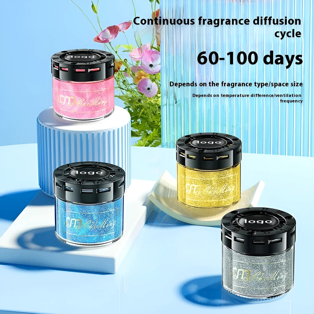 Quicksand solid car perfume in decorative container, floral scent, 50-100ml, for car odour removal and decoration