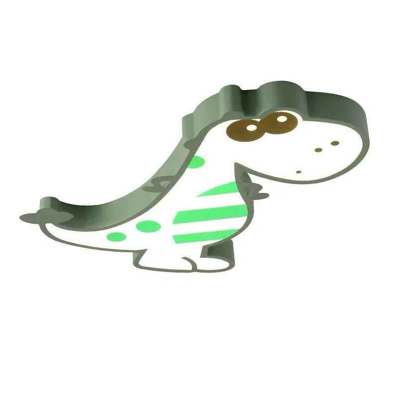 Cartoon dinosaur themed ceiling light with aluminium body and PVC shade, 48cm diameter