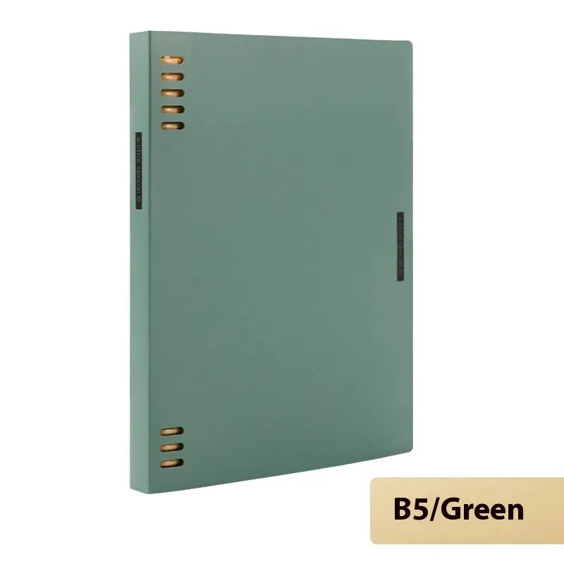 Refillable spiral notebook in A5 and B5 sizes with colourful PP cover options