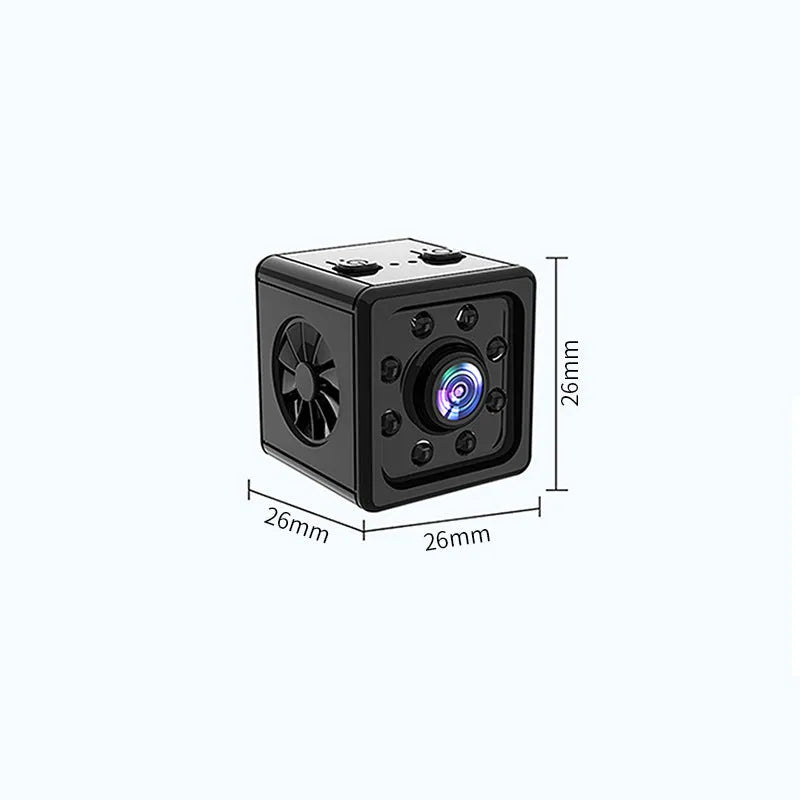 Black K13 HD network sports camera with bracket on a white background