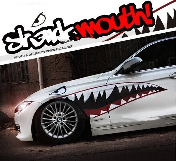 Large Shark series design PVC body sticker for outdoor use on cars or walls.