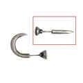 S925 sterling silver punk nail stud earring on ear hook, shown in straight and curved nail styles.
