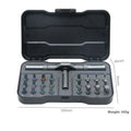 24-in-one ratchet screwdriver set with S2 CRV cutter head, 140mm nickel-chromium steel bar, and magnetic tip