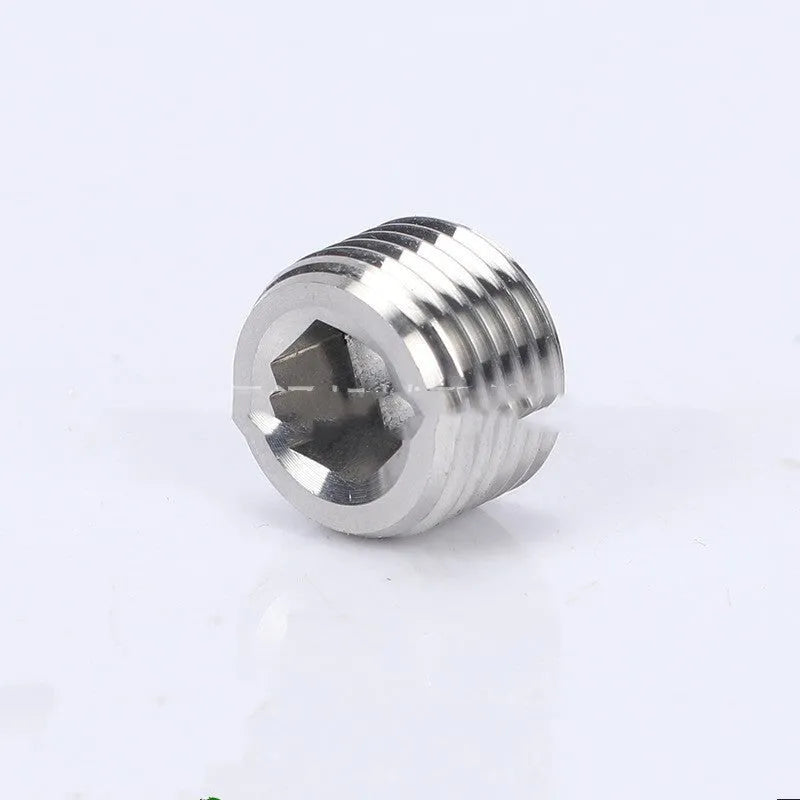 Stainless steel hexagon plug for 3/8 inch bulkhead pipe fitting