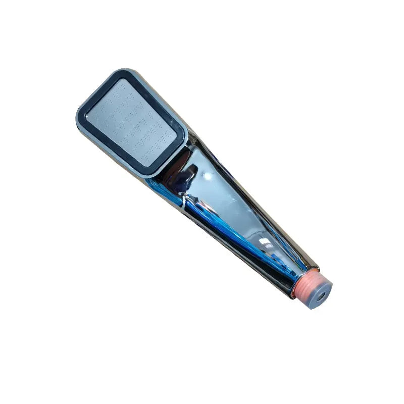 Orange hand-held pressurised shower set with rain function shower head and multiple components