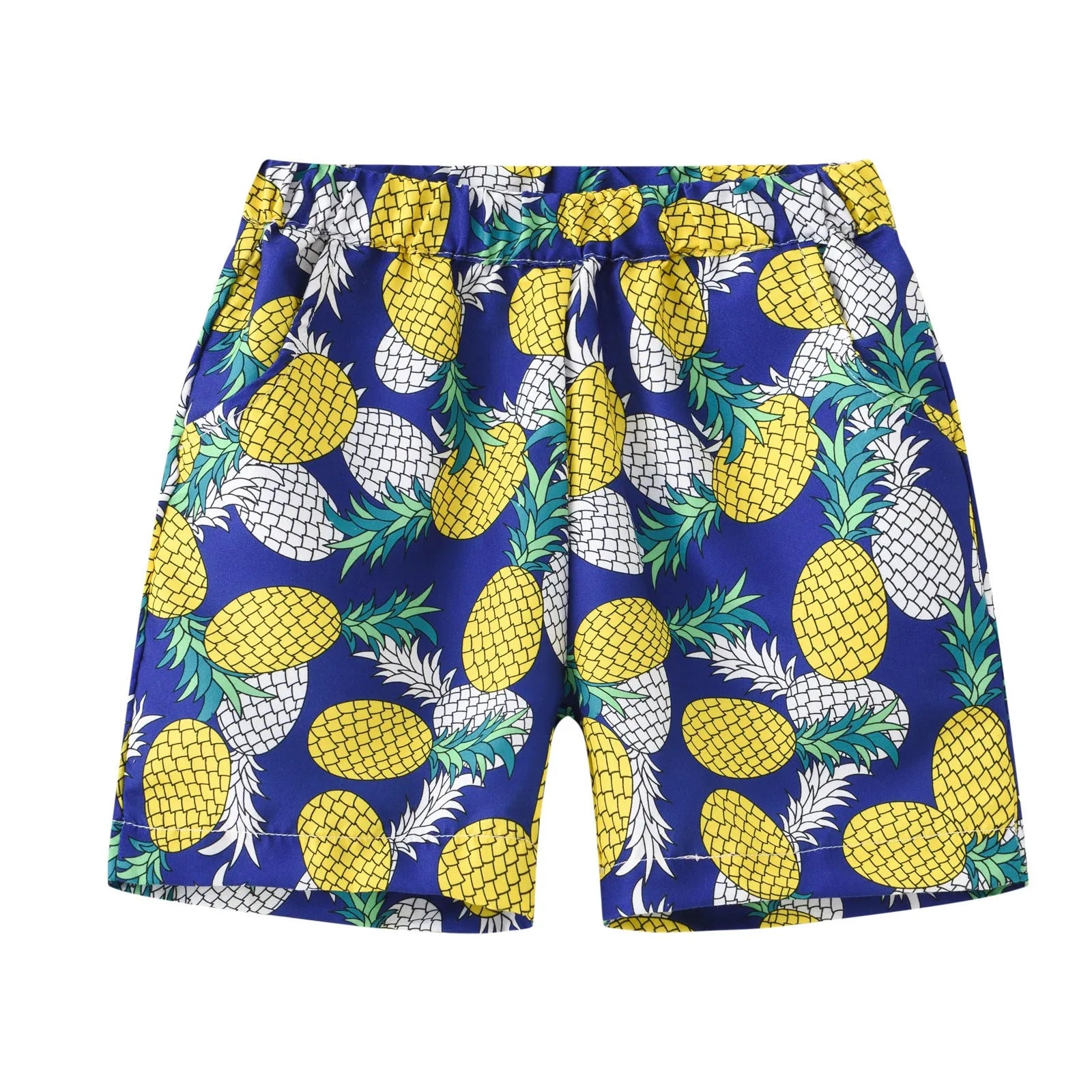 Fashion printed coconut multi-color thin beach pants for children, summer shorts with hairband belt