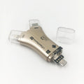 White 4-in-1 card reader for iPhone and Android with SD and Micro SD slots