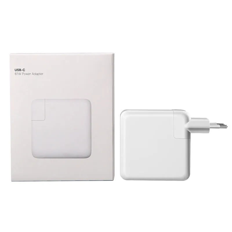 61W laptop power adapter charger with 2m C to C cable and multiple plug options