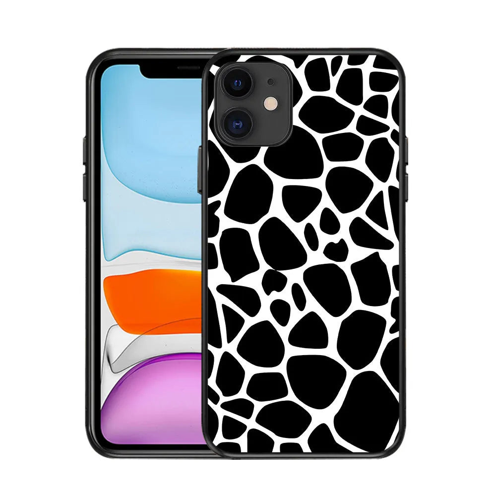 iPhone compatible phone case with milk pattern, TPU back cover, painted finish, multiple colour and model options