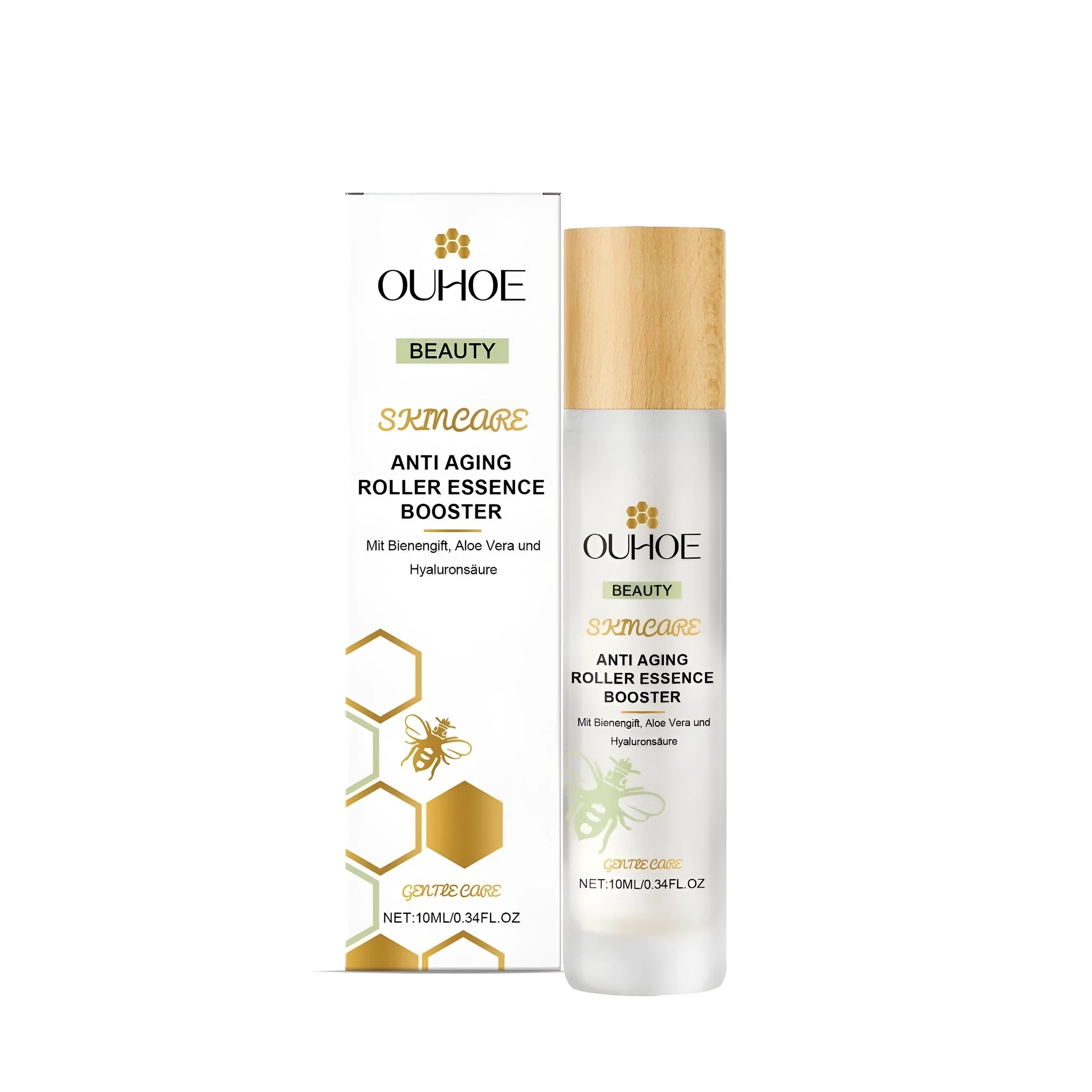 Evening skincare ball with bee venom and hyaluronic acid anti-aging formulation in 10ml container