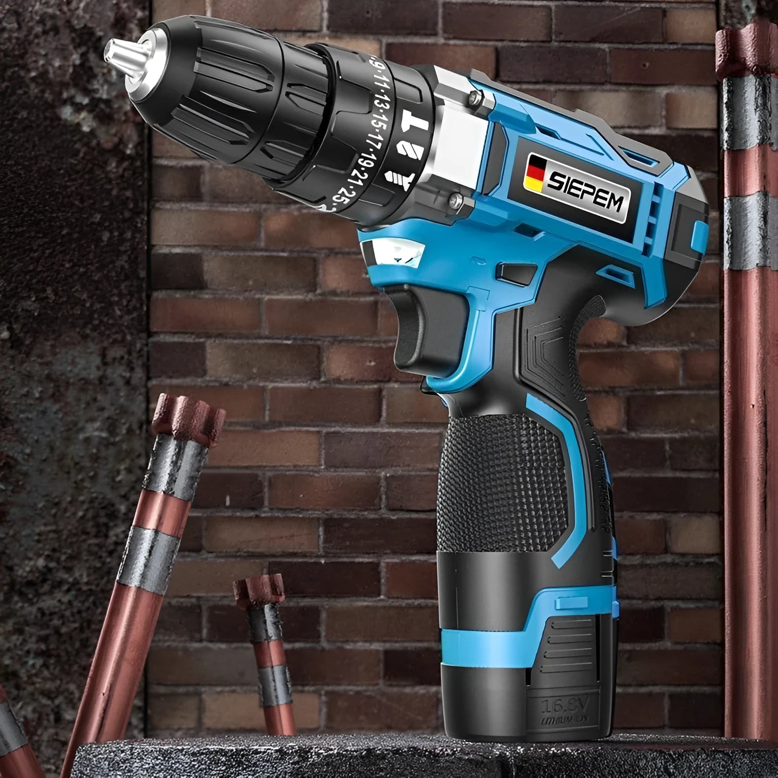 12V two-speed impact pistol drill electric screwdriver set in luxury packaging box