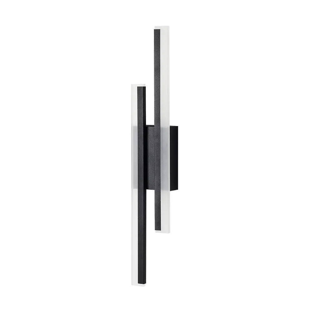 Gold double line wall lamp with 500mm length and tri-colour LED lighting