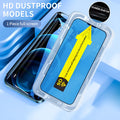 Tempered glass screen protector with anti-peep and dust-proof features for iPhone models, high definition front film.
