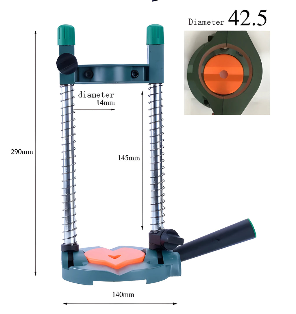 Black electric drill bracket with wide range of motion for safe and practical drilling tasks