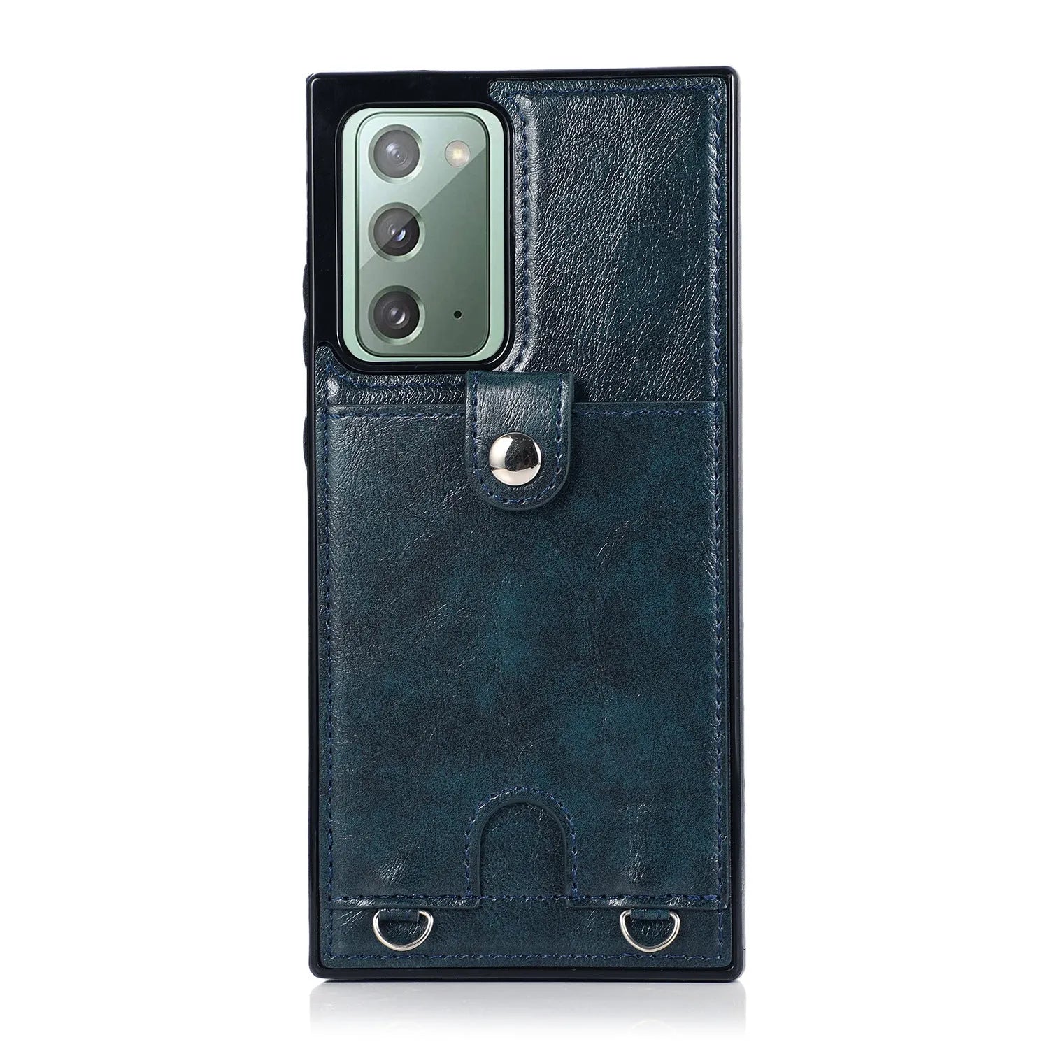 Fashion shoulder cross lanyard phone case for Samsung Note20 Ultra in flip business style imitation leather black