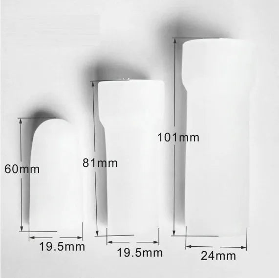 Blue silicone male masturbator cup in small, medium, and large sizes