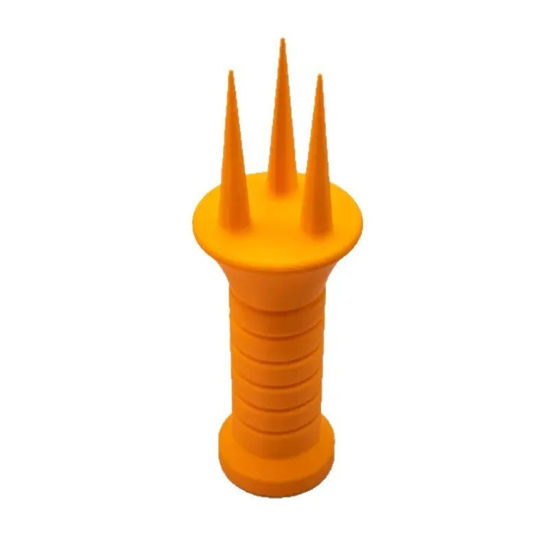 Plastic home gardening soil aerator in orange for loosening compacted pot soil, 3.3cm x 10cm size