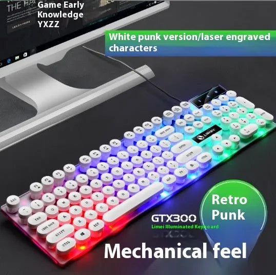 TX35 mechanical feeling keyboard in white plastic with 1.5m cable for laptop and desktop use