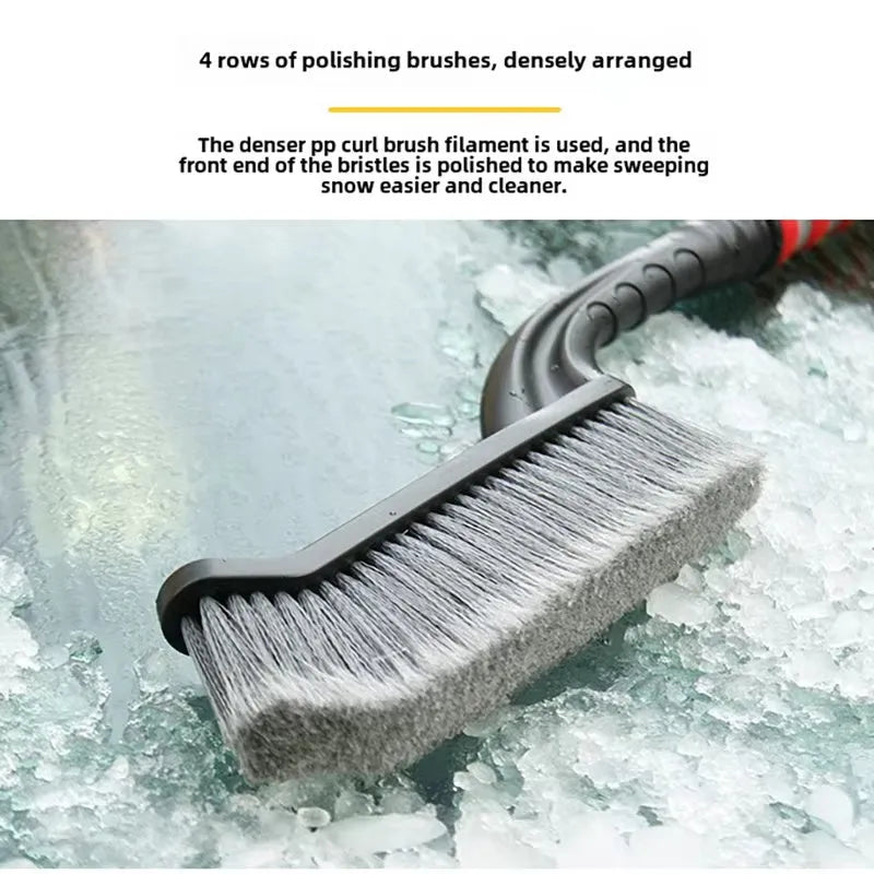 2 in 1 detachable snow brush ice scraper with red foam grip for car windshield