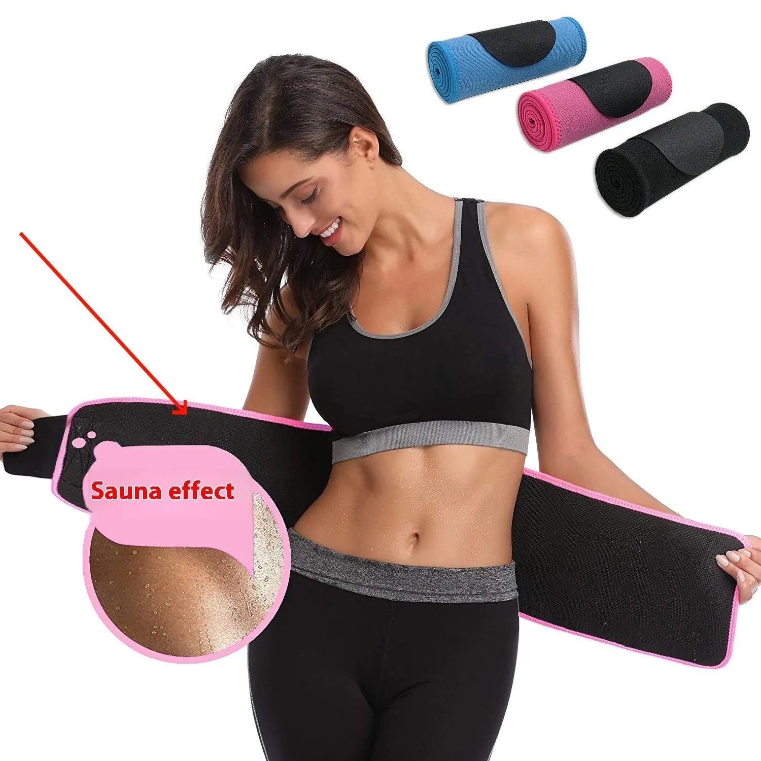 Fitness lumbar support belt in neoprene with adjustable strap for gym workouts