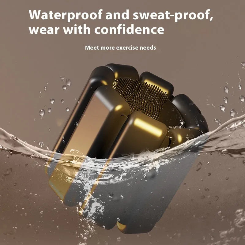 A black silicone wrist weight bracelet with Velcro fastener shown on a wrist.