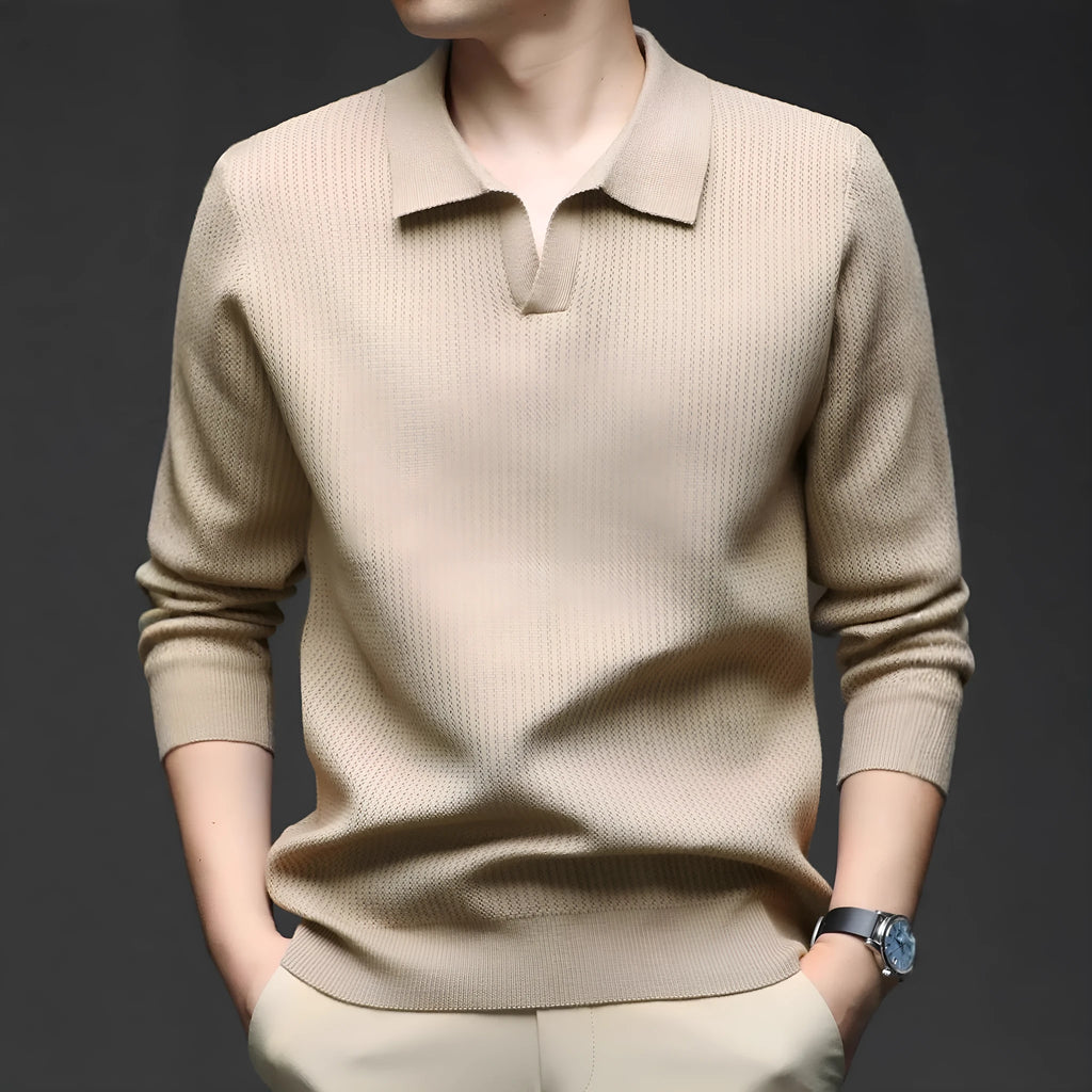 Men's loose fit casual pullover sweater in green colour for autumn winter wear