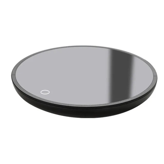 Black coffee mug warmer with 12cm diameter and temperature control switch