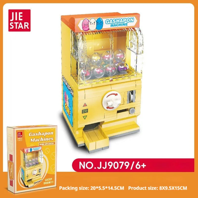Clip doll machine building block set small particle plastic toy Jie-star 9076-9079 colour options
