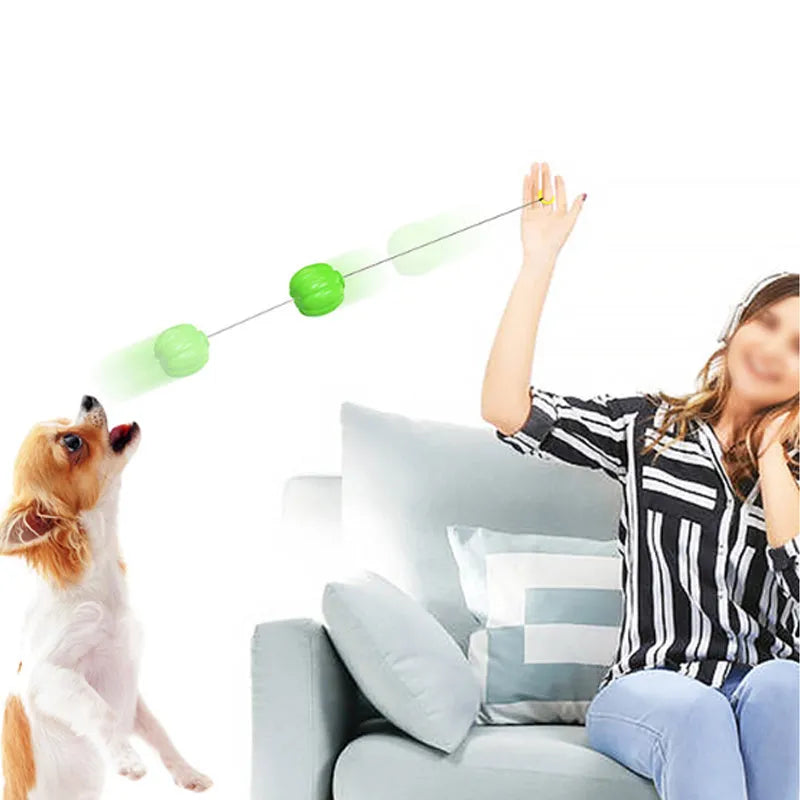 Orange pumpkin-shaped dog chew toy with squeaker for puppies and small dogs