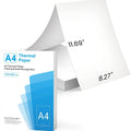 White A4 thermal printer paper sheets with quick-drying thermosensitive coating