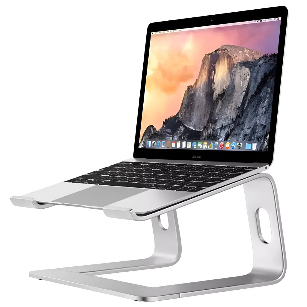 Aluminium alloy notebook stand and desktop computer cooling bracket in black, grey, rose gold, and silver grey, 14.5 x 22.5 x 26cm