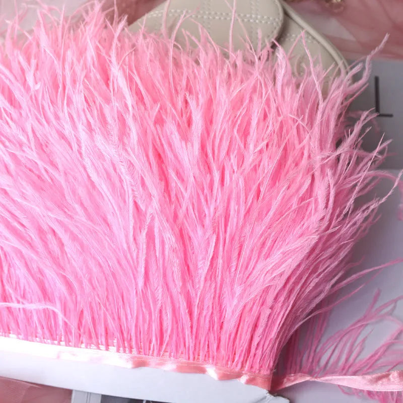 Decorative feather cloth strip DIY trim 10-15cm wide in multiple colours for clothing crafts