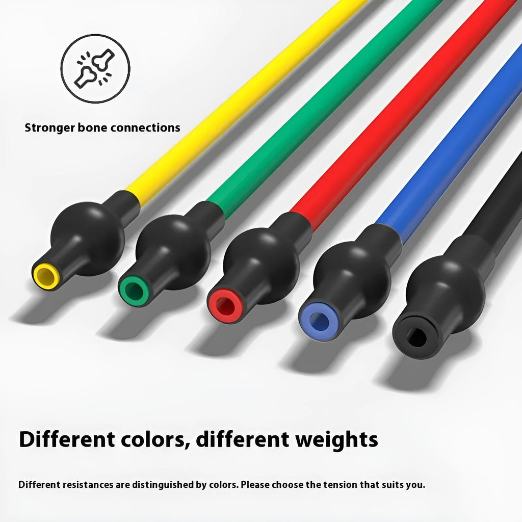 Colour-coded adjustable chest expander with TPE tension rope for home fitness.