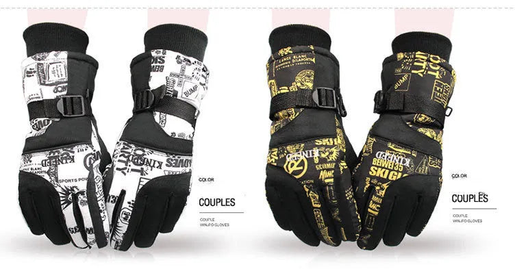 Men's nylon winter ski gloves, windproof breathable keep warm, man size, multiple colours