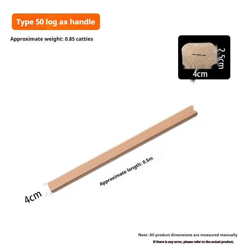 Unfinished locust wood tool replacement handle for axes, sickles, and hoes showing wood grain