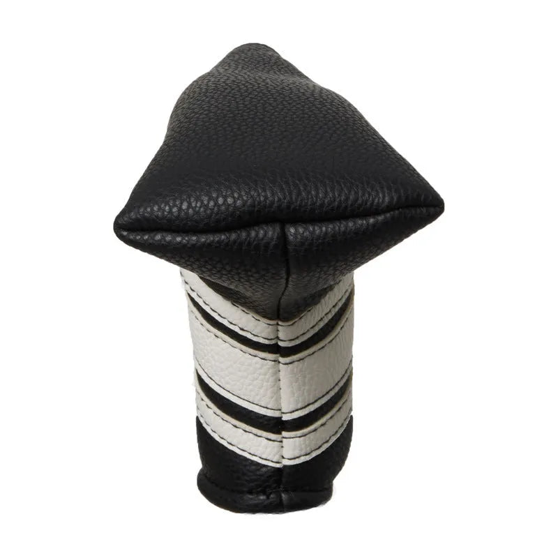 Black PU leather zipped golf case with separate compartment for a push rod and clubs.