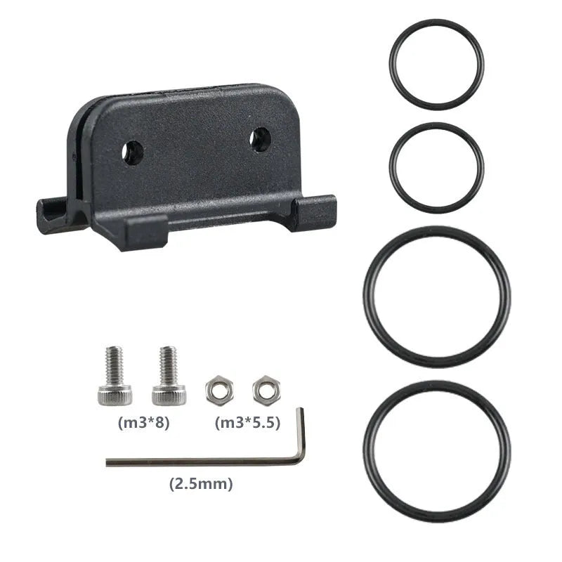 Bicycle competition number plate bracket with leather rings and tool for round tube or cracked duct mounting