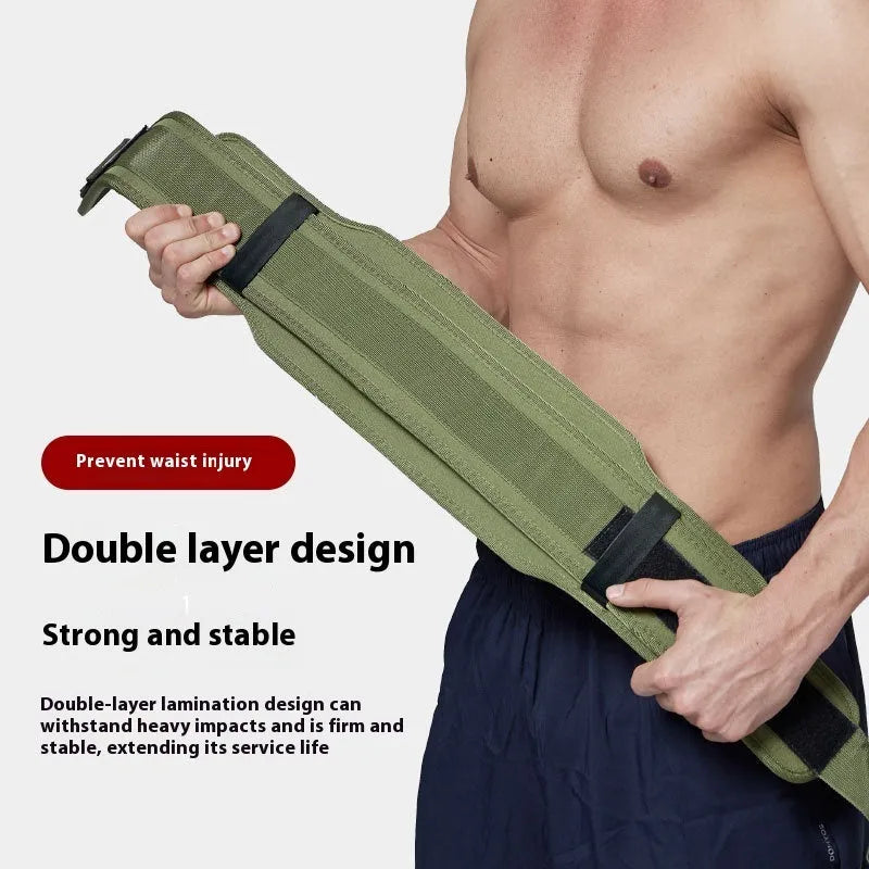 Strong EVA waist support hard pull squat weight lifting belt in green for adults