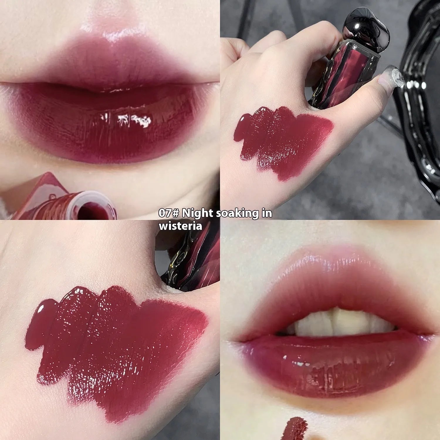 Glacier Lava Lip Lacquer mirror makeup product with built-in applicator in seven colour options